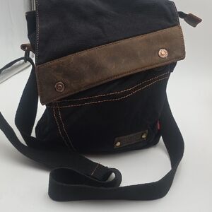 Black and Brown Crossbody Bag By Augur